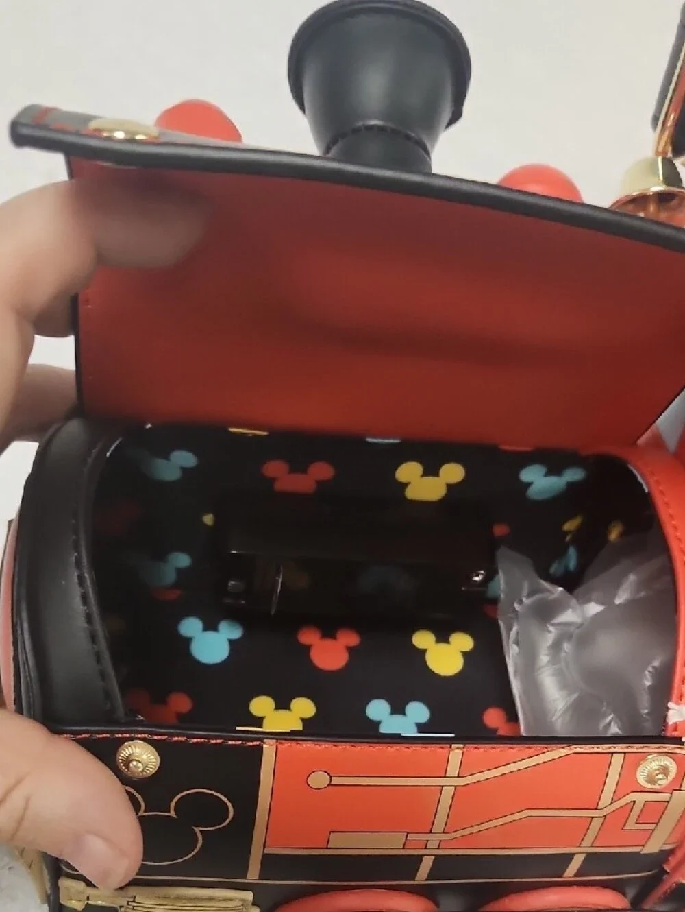Disney Parks Exclusive Loungefly Disney Railroad Train Crossbody Bag With Light